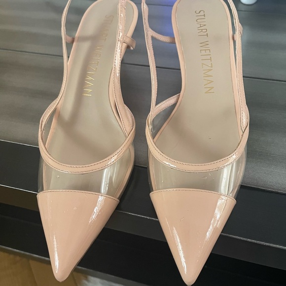 Stuart Weitzman Shoes - Stuart Weitzman Nude Pink Pointed Slingback Heels